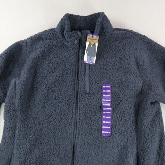 Eddie Bauer Jacket Womens XXL Gray Fleece Full Zip Outerwear Long Sleeve - Picture 2 of 7